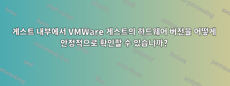 게스트 내부에서 VMWare 게스트의 하드웨어 버전을 어떻게 안정적으로 확인할 수 있습니까?