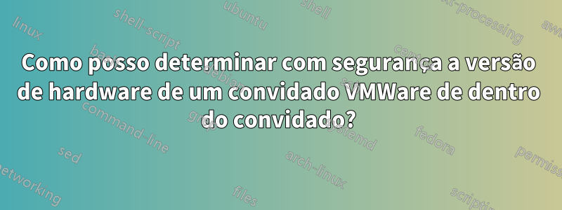 Como posso determinar com segurança a versão de hardware de um convidado VMWare de dentro do convidado?
