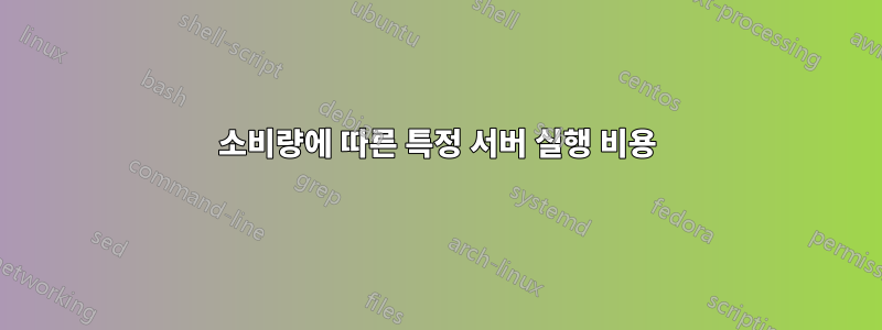 소비량에 따른 특정 서버 실행 비용