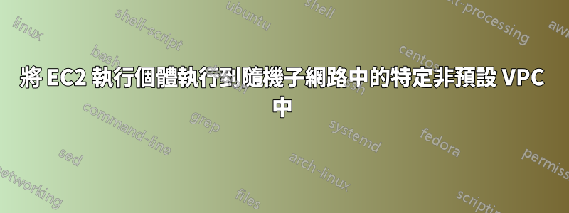 將 EC2 執行個體執行到隨機子網路中的特定非預設 VPC 中