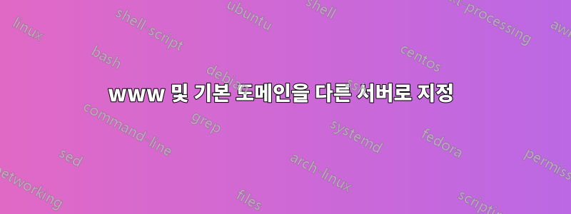www 및 기본 도메인을 다른 서버로 지정 