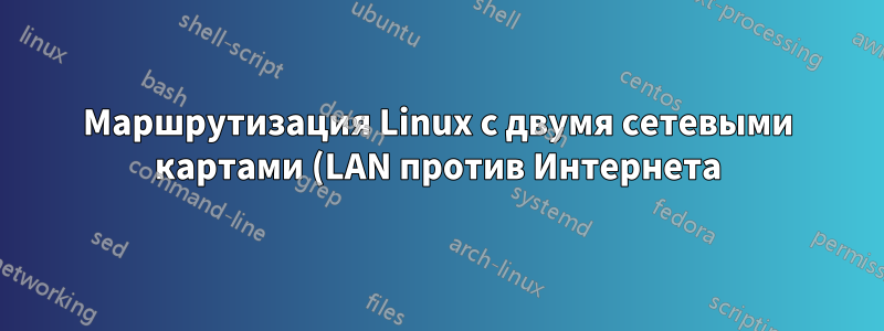 Маршрутизация Linux с двумя сетевыми картами (LAN против Интернета) с NAT и мостом для виртуальных машин