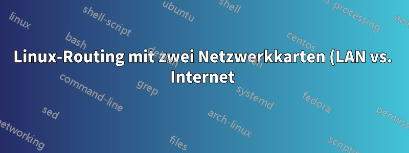 Linux-Routing mit zwei Netzwerkkarten (LAN vs. Internet) mit NAT und Bridging für VMs