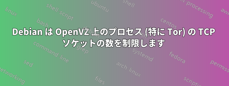 Debian は OpenVZ 上のプロセス (特に Tor) の TCP ソケットの数を制限します