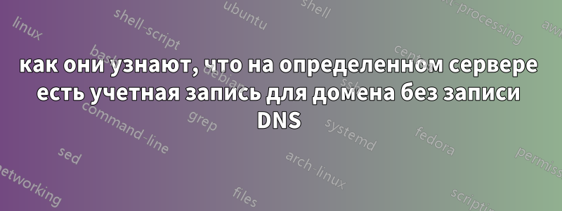 как они узнают, что на определенном сервере есть учетная запись для домена без записи DNS