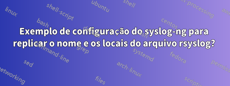 Exemplo de configuração do syslog-ng para replicar o nome e os locais do arquivo rsyslog?