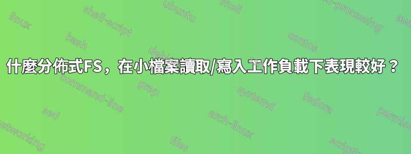 什麼分佈式FS，在小檔案讀取/寫入工作負載下表現較好？
