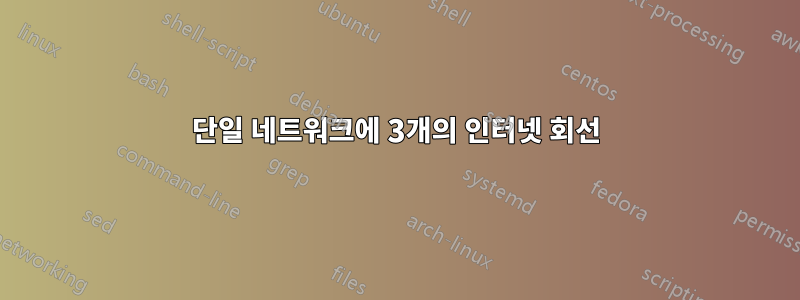 단일 네트워크에 3개의 인터넷 회선