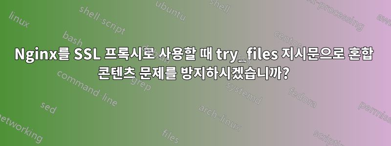 Nginx를 SSL 프록시로 사용할 때 try_files 지시문으로 혼합 콘텐츠 문제를 방지하시겠습니까?