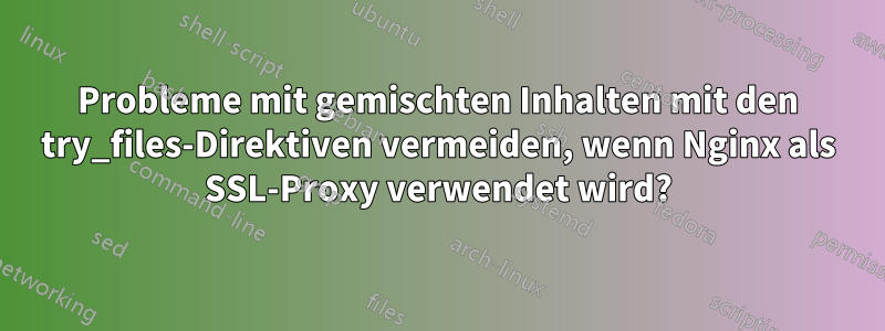 Probleme mit gemischten Inhalten mit den try_files-Direktiven vermeiden, wenn Nginx als SSL-Proxy verwendet wird?