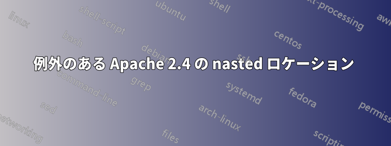 例外のある Apache 2.4 の nasted ロケーション