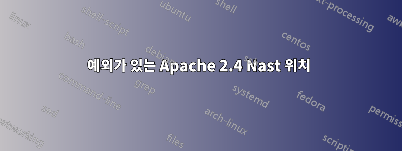 예외가 있는 Apache 2.4 Nast 위치