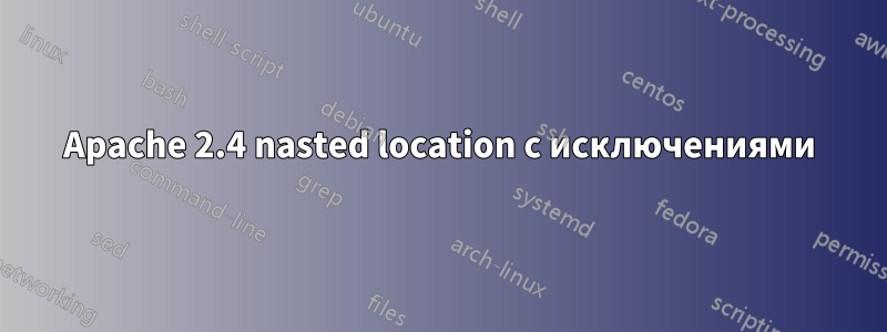 Apache 2.4 nasted location с исключениями
