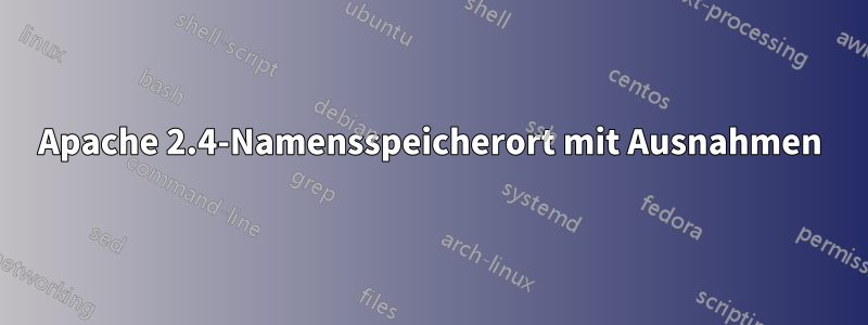 Apache 2.4-Namensspeicherort mit Ausnahmen