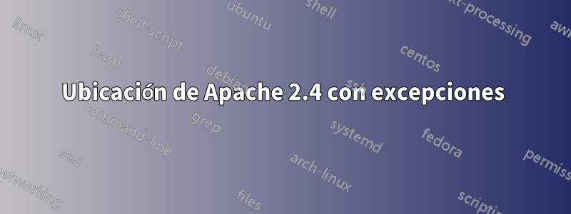 Ubicación de Apache 2.4 con excepciones