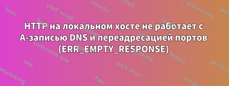 HTTP на локальном хосте не работает с A-записью DNS и переадресацией портов (ERR_EMPTY_RESPONSE)