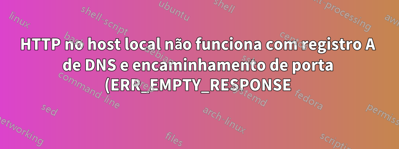 HTTP no host local não funciona com registro A de DNS e encaminhamento de porta (ERR_EMPTY_RESPONSE)
