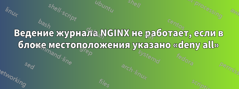 Ведение журнала NGINX не работает, если в блоке местоположения указано «deny all»