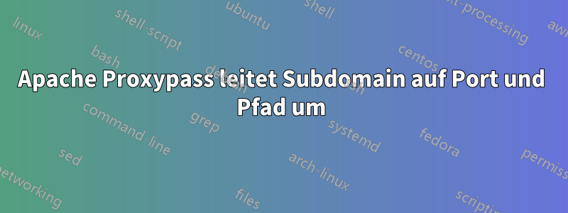 Apache Proxypass leitet Subdomain auf Port und Pfad um