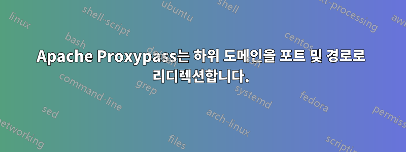 Apache Proxypass는 하위 도메인을 포트 및 경로로 리디렉션합니다.