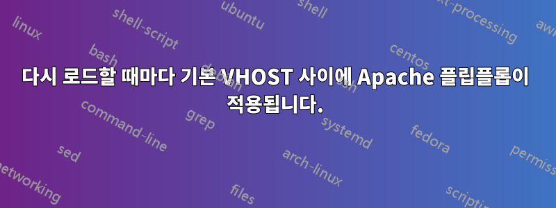 다시 로드할 때마다 기본 VHOST 사이에 Apache 플립플롭이 적용됩니다.