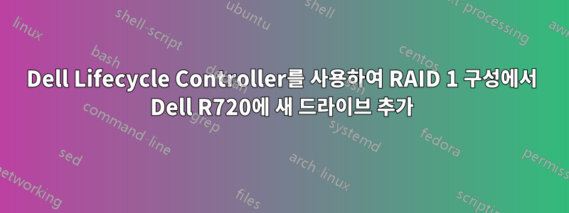 Dell Lifecycle Controller를 사용하여 RAID 1 구성에서 Dell R720에 새 드라이브 추가