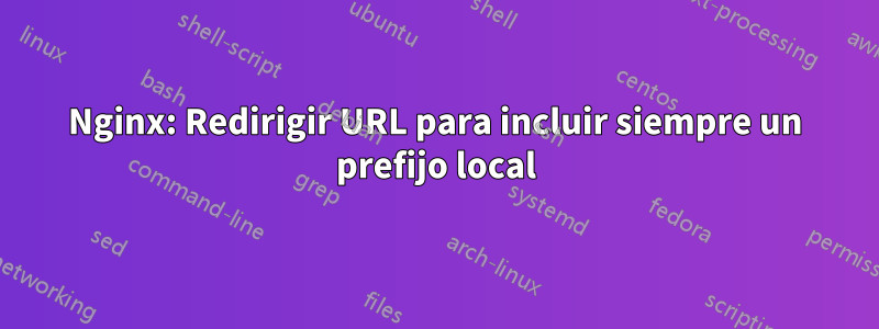 Nginx: Redirigir URL para incluir siempre un prefijo local