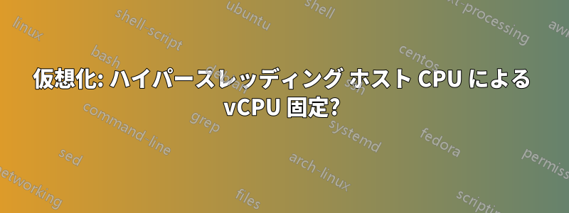 仮想化: ハイパースレッディング ホスト CPU による vCPU 固定?