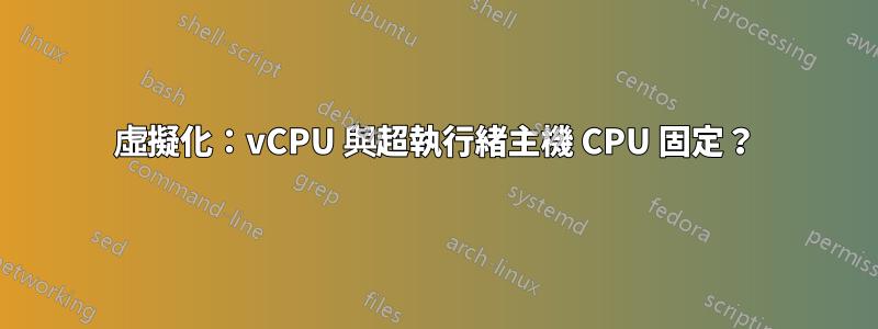 虛擬化：vCPU 與超執行緒主機 CPU 固定？