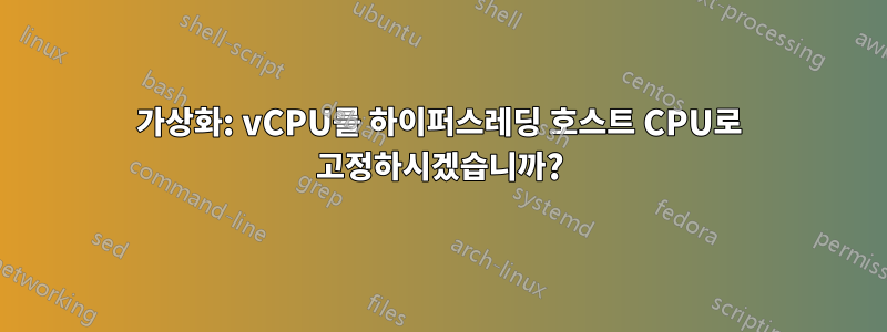 가상화: vCPU를 하이퍼스레딩 호스트 CPU로 고정하시겠습니까?