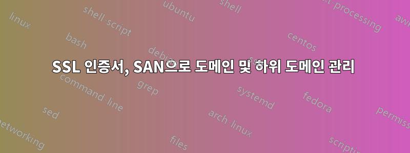 SSL 인증서, SAN으로 도메인 및 하위 도메인 관리