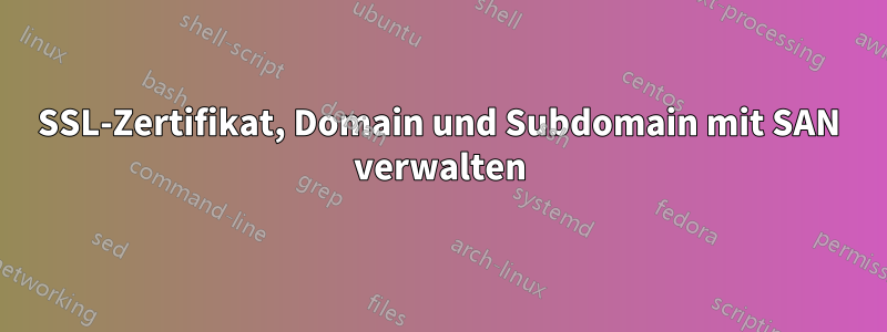 SSL-Zertifikat, Domain und Subdomain mit SAN verwalten