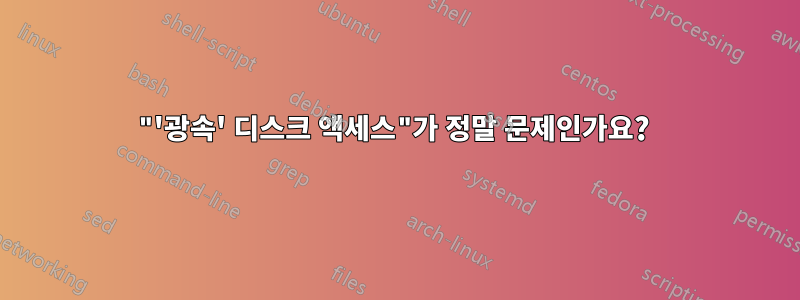 "'광속' 디스크 액세스"가 정말 문제인가요? 