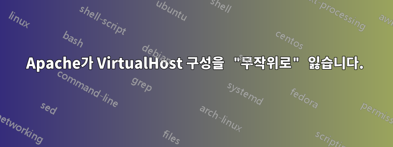 Apache가 VirtualHost 구성을 "무작위로" 잃습니다.