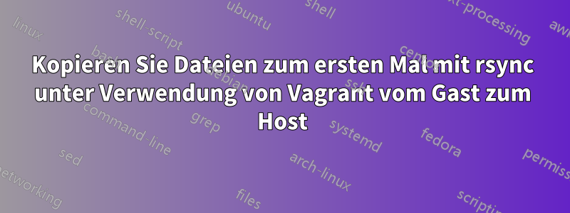 Kopieren Sie Dateien zum ersten Mal mit rsync unter Verwendung von Vagrant vom Gast zum Host