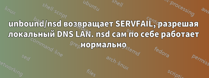 unbound/nsd возвращает SERVFAIL, разрешая локальный DNS LAN. nsd сам по себе работает нормально