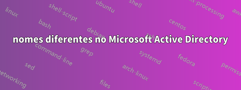 2 nomes diferentes no Microsoft Active Directory