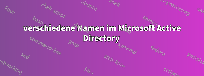 2 verschiedene Namen im Microsoft Active Directory