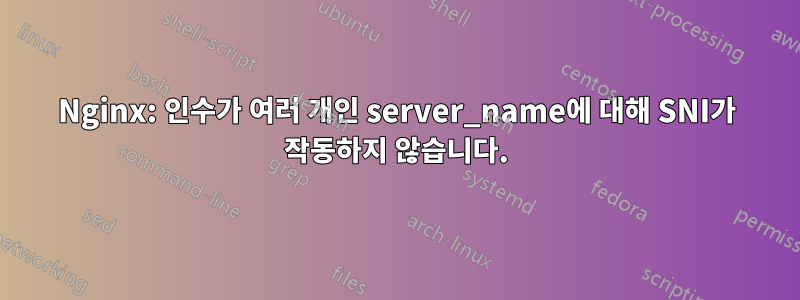 Nginx: 인수가 여러 개인 server_name에 대해 SNI가 작동하지 않습니다.