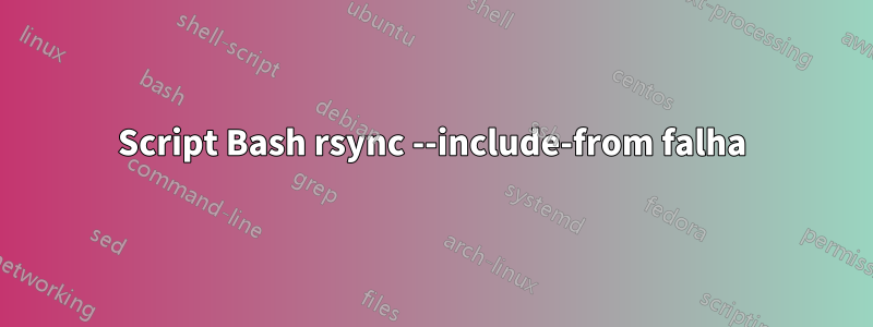 Script Bash rsync --include-from falha