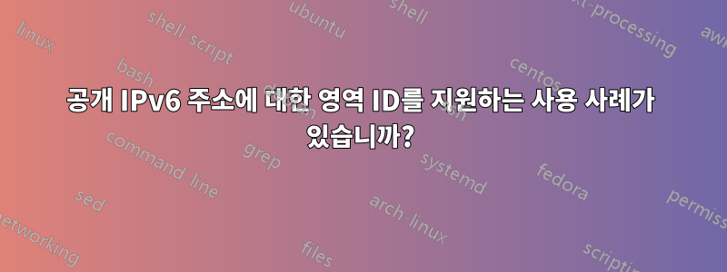 공개 IPv6 주소에 대한 영역 ID를 지원하는 사용 사례가 있습니까?