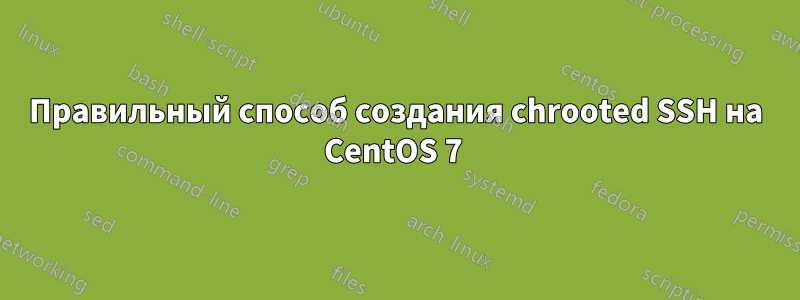 Правильный способ создания chrooted SSH на CentOS 7 