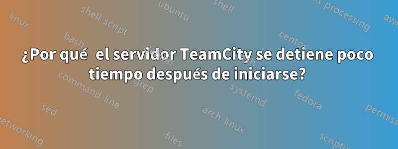 ¿Por qué el servidor TeamCity se detiene poco tiempo después de iniciarse?