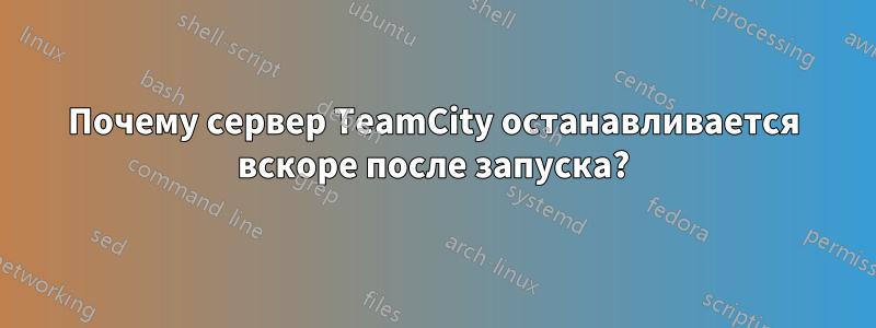 Почему сервер TeamCity останавливается вскоре после запуска?