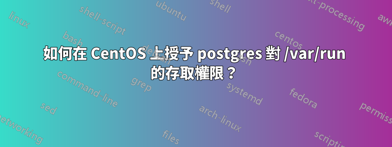 如何在 CentOS 上授予 postgres 對 /var/run 的存取權限？