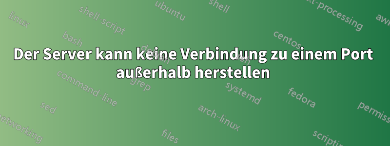 Der Server kann keine Verbindung zu einem Port außerhalb herstellen