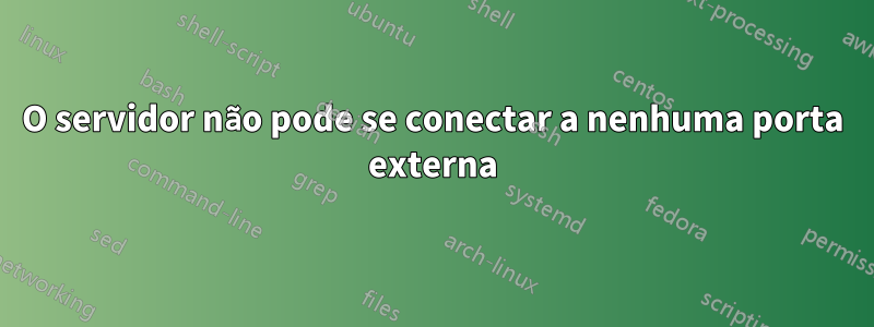 O servidor não pode se conectar a nenhuma porta externa