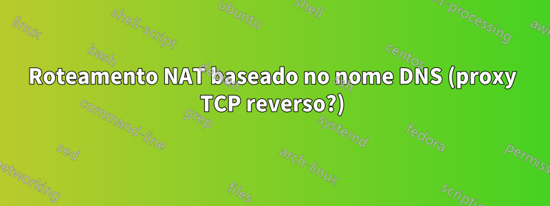 Roteamento NAT baseado no nome DNS (proxy TCP reverso?)