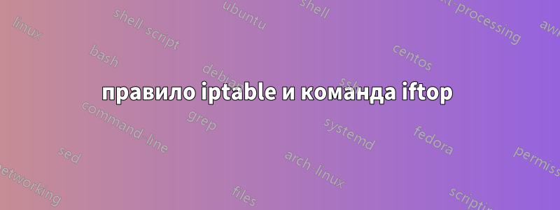 правило iptable и команда iftop