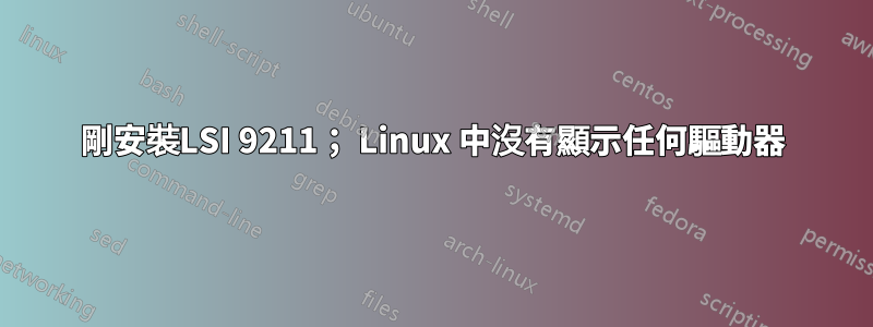 剛安裝LSI 9211； Linux 中沒有顯示任何驅動器